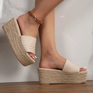 Tan Platform Sandals